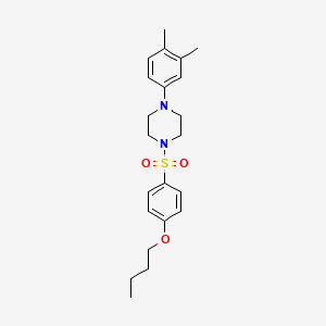 molecular formula C22H30N2O3S B4694494 1-[(4-butoxyphenyl)sulfonyl]-4-(3,4-dimethylphenyl)piperazine 
