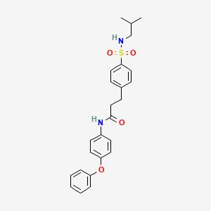 molecular formula C25H28N2O4S B4694497 3-{4-[(isobutylamino)sulfonyl]phenyl}-N-(4-phenoxyphenyl)propanamide 
