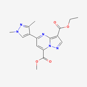 molecular formula C16H17N5O4 B4694501 3-ethyl 7-methyl 5-(1,3-dimethyl-1H-pyrazol-4-yl)pyrazolo[1,5-a]pyrimidine-3,7-dicarboxylate 