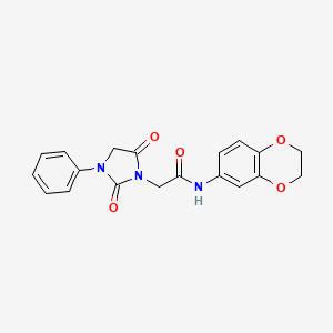 N-(2,3-dihydro-1,4-benzodioxin-6-yl)-2-(2,5-dioxo-3-phenyl-1-imidazolidinyl)acetamide