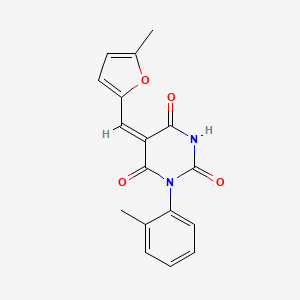 5-[(5-methyl-2-furyl)methylene]-1-(2-methylphenyl)-2,4,6(1H,3H,5H)-pyrimidinetrione