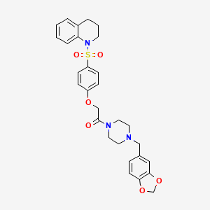 molecular formula C29H31N3O6S B4694531 1-[(4-{2-[4-(1,3-benzodioxol-5-ylmethyl)-1-piperazinyl]-2-oxoethoxy}phenyl)sulfonyl]-1,2,3,4-tetrahydroquinoline 