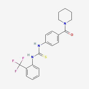 molecular formula C20H20F3N3OS B4694547 N-[4-(1-piperidinylcarbonyl)phenyl]-N'-[2-(trifluoromethyl)phenyl]thiourea 