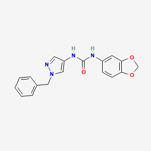 molecular formula C18H16N4O3 B4694556 N-(1,3-BENZODIOXOL-5-YL)-N'-(1-BENZYL-1H-PYRAZOL-4-YL)UREA 