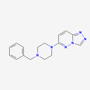 molecular formula C16H18N6 B4694564 6-(4-benzyl-1-piperazinyl)[1,2,4]triazolo[4,3-b]pyridazine 