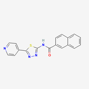 molecular formula C18H12N4OS B4694574 N-[5-(4-pyridinyl)-1,3,4-thiadiazol-2-yl]-2-naphthamide 