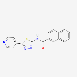 molecular formula C18H12N4OS B4694574 N-[5-(pyridin-4-yl)-1,3,4-thiadiazol-2-yl]naphthalene-2-carboxamide 