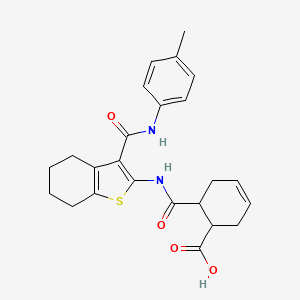 molecular formula C24H26N2O4S B4694590 6-{[(3-{[(4-methylphenyl)amino]carbonyl}-4,5,6,7-tetrahydro-1-benzothien-2-yl)amino]carbonyl}-3-cyclohexene-1-carboxylic acid 
