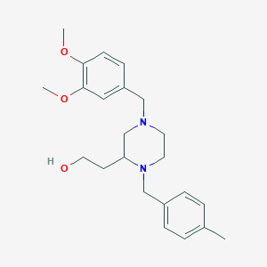 2-[4-(3,4-dimethoxybenzyl)-1-(4-methylbenzyl)-2-piperazinyl]ethanol