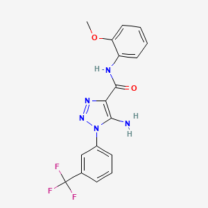 molecular formula C17H14F3N5O2 B4694596 5-amino-N-(2-methoxyphenyl)-1-[3-(trifluoromethyl)phenyl]-1H-1,2,3-triazole-4-carboxamide 