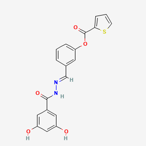 3-[2-(3,5-dihydroxybenzoyl)carbonohydrazonoyl]phenyl 2-thiophenecarboxylate