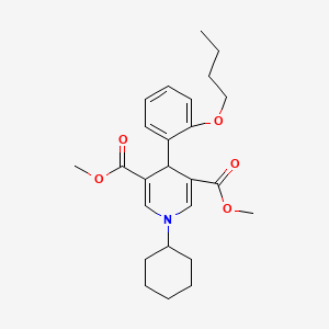 molecular formula C25H33NO5 B4694629 dimethyl 4-(2-butoxyphenyl)-1-cyclohexyl-1,4-dihydro-3,5-pyridinedicarboxylate 
