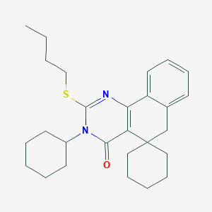 2-(butylthio)-3-cyclohexyl-3H-spiro[benzo[h]quinazoline-5,1'-cyclohexan]-4(6H)-one