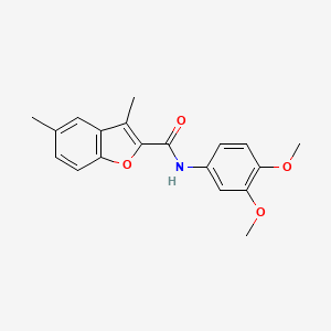 molecular formula C19H19NO4 B4694646 N-(3,4-dimethoxyphenyl)-3,5-dimethyl-1-benzofuran-2-carboxamide 