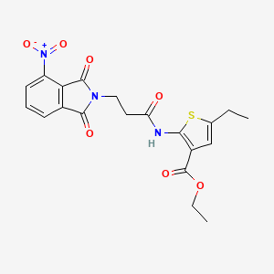 molecular formula C20H19N3O7S B4694654 ethyl 5-ethyl-2-{[3-(4-nitro-1,3-dioxo-1,3-dihydro-2H-isoindol-2-yl)propanoyl]amino}-3-thiophenecarboxylate 