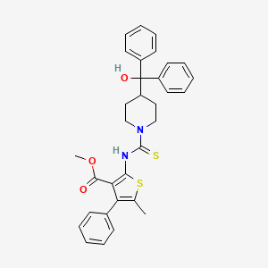 methyl 2-[({4-[hydroxy(diphenyl)methyl]-1-piperidinyl}carbonothioyl)amino]-5-methyl-4-phenyl-3-thiophenecarboxylate