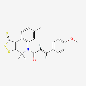 molecular formula C23H21NO2S3 B4694673 5-[3-(4-methoxyphenyl)acryloyl]-4,4,7-trimethyl-4,5-dihydro-1H-[1,2]dithiolo[3,4-c]quinoline-1-thione 