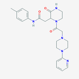 molecular formula C24H30N6O3 B4694684 N-(4-methylphenyl)-2-(3-oxo-1-{[4-(2-pyridinyl)-1-piperazinyl]acetyl}-2-piperazinyl)acetamide 