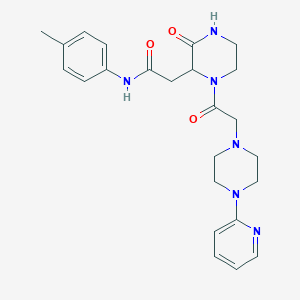 molecular formula C24H30N6O3 B4694684 N-(4-methylphenyl)-2-(3-oxo-1-{2-[4-(2-pyridyl)piperazino]acetyl}-2-piperazinyl)acetamide 