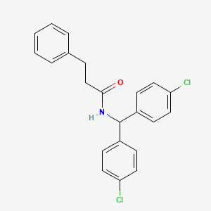 molecular formula C22H19Cl2NO B4694686 N-[bis(4-chlorophenyl)methyl]-3-phenylpropanamide 