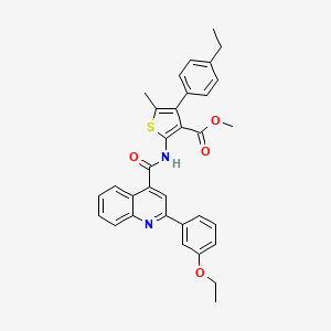 molecular formula C33H30N2O4S B4694696 methyl 2-({[2-(3-ethoxyphenyl)-4-quinolinyl]carbonyl}amino)-4-(4-ethylphenyl)-5-methyl-3-thiophenecarboxylate 