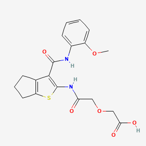 molecular formula C19H20N2O6S B4694710 {2-[(3-{[(2-methoxyphenyl)amino]carbonyl}-5,6-dihydro-4H-cyclopenta[b]thien-2-yl)amino]-2-oxoethoxy}acetic acid 