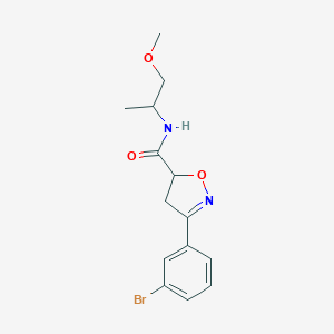 molecular formula C14H17BrN2O3 B469473 3-(3-bromophenyl)-N-(2-methoxy-1-methylethyl)-4,5-dihydro-5-isoxazolecarboxamide CAS No. 725697-14-3