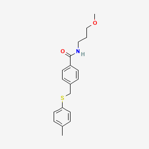 N-(3-methoxypropyl)-4-{[(4-methylphenyl)thio]methyl}benzamide