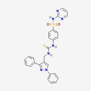 4-[({[(1,3-diphenyl-1H-pyrazol-4-yl)methyl]amino}carbonothioyl)amino]-N-2-pyrimidinylbenzenesulfonamide