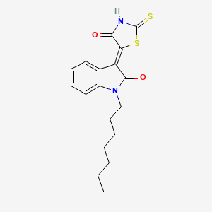 molecular formula C18H20N2O2S2 B4694781 1-heptyl-3-(4-oxo-2-thioxo-1,3-thiazolidin-5-ylidene)-1,3-dihydro-2H-indol-2-one 