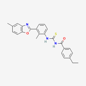 4-ethyl-N-({[2-methyl-3-(5-methyl-1,3-benzoxazol-2-yl)phenyl]amino}carbonothioyl)benzamide