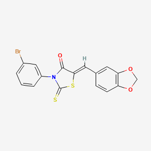 molecular formula C17H10BrNO3S2 B4694795 5-(1,3-benzodioxol-5-ylmethylene)-3-(3-bromophenyl)-2-thioxo-1,3-thiazolidin-4-one 