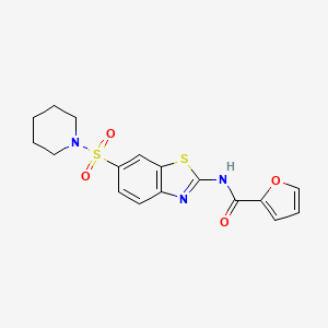 molecular formula C17H17N3O4S2 B4694799 N-[6-(1-piperidinylsulfonyl)-1,3-benzothiazol-2-yl]-2-furamide 