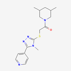 molecular formula C17H23N5OS B4694816 4-(5-{[2-(3,5-dimethyl-1-piperidinyl)-2-oxoethyl]thio}-4-methyl-4H-1,2,4-triazol-3-yl)pyridine 