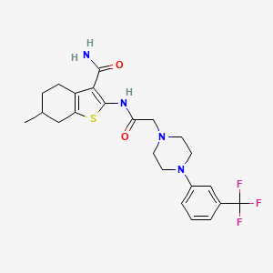 molecular formula C23H27F3N4O2S B4694817 6-methyl-2-[({4-[3-(trifluoromethyl)phenyl]-1-piperazinyl}acetyl)amino]-4,5,6,7-tetrahydro-1-benzothiophene-3-carboxamide 