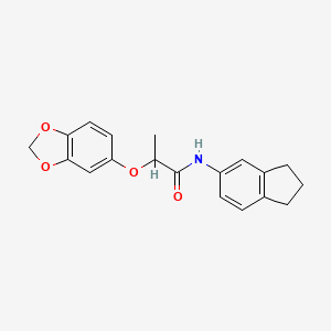 2-(1,3-benzodioxol-5-yloxy)-N-(2,3-dihydro-1H-inden-5-yl)propanamide