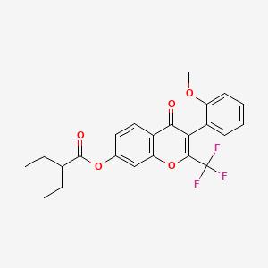 molecular formula C23H21F3O5 B4694836 3-(2-methoxyphenyl)-4-oxo-2-(trifluoromethyl)-4H-chromen-7-yl 2-ethylbutanoate 