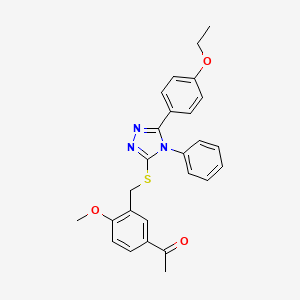 1-[3-({[5-(4-ethoxyphenyl)-4-phenyl-4H-1,2,4-triazol-3-yl]thio}methyl)-4-methoxyphenyl]ethanone