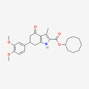 molecular formula C26H33NO5 B4694866 cyclooctyl 6-(3,4-dimethoxyphenyl)-3-methyl-4-oxo-4,5,6,7-tetrahydro-1H-indole-2-carboxylate 