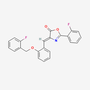 molecular formula C23H15F2NO3 B4694898 4-{2-[(2-fluorobenzyl)oxy]benzylidene}-2-(2-fluorophenyl)-1,3-oxazol-5(4H)-one 