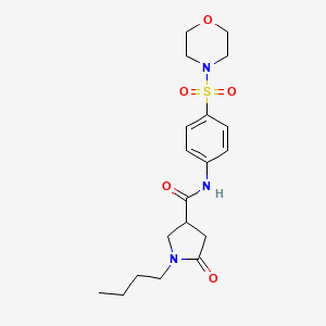 molecular formula C19H27N3O5S B4694905 1-butyl-N-[4-(morpholin-4-ylsulfonyl)phenyl]-5-oxopyrrolidine-3-carboxamide 