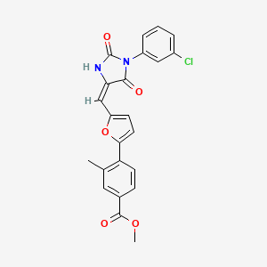 molecular formula C23H17ClN2O5 B4694927 methyl 4-(5-{[1-(3-chlorophenyl)-2,5-dioxo-4-imidazolidinylidene]methyl}-2-furyl)-3-methylbenzoate 