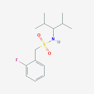 molecular formula C14H22FNO2S B4694943 1-(2-fluorophenyl)-N-(1-isopropyl-2-methylpropyl)methanesulfonamide 