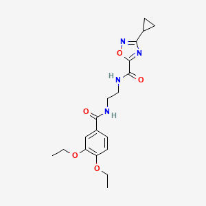 molecular formula C19H24N4O5 B4694952 3-cyclopropyl-N-{2-[(3,4-diethoxybenzoyl)amino]ethyl}-1,2,4-oxadiazole-5-carboxamide 