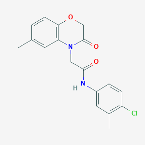 molecular formula C18H17ClN2O3 B4694977 N-(4-chloro-3-methylphenyl)-2-(6-methyl-3-oxo-2,3-dihydro-4H-1,4-benzoxazin-4-yl)acetamide 