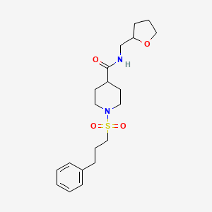 molecular formula C20H30N2O4S B4695002 1-[(3-phenylpropyl)sulfonyl]-N-(tetrahydro-2-furanylmethyl)-4-piperidinecarboxamide 