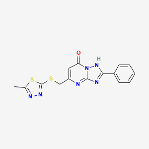 5-{[(5-methyl-1,3,4-thiadiazol-2-yl)thio]methyl}-2-phenyl[1,2,4]triazolo[1,5-a]pyrimidin-7(4H)-one