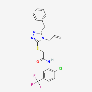 molecular formula C21H18ClF3N4OS B4695006 2-[(4-allyl-5-benzyl-4H-1,2,4-triazol-3-yl)thio]-N-[2-chloro-5-(trifluoromethyl)phenyl]acetamide 