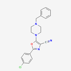 5-(4-benzyl-1-piperazinyl)-2-(4-chlorophenyl)-1,3-oxazole-4-carbonitrile