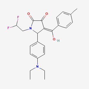 molecular formula C24H26F2N2O3 B4695040 5-[4-(diethylamino)phenyl]-1-(2,2-difluoroethyl)-3-hydroxy-4-(4-methylbenzoyl)-1,5-dihydro-2H-pyrrol-2-one 